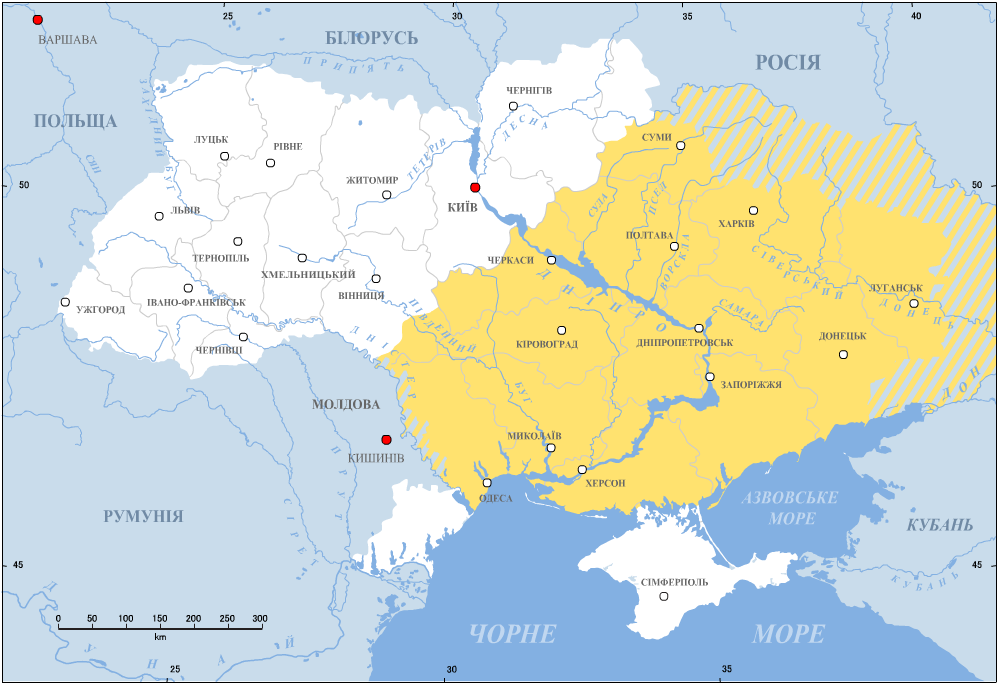 Дике поле на мапі сучасної України. Автор: Alex Tora, ліцензія CC BY-SA 3.0